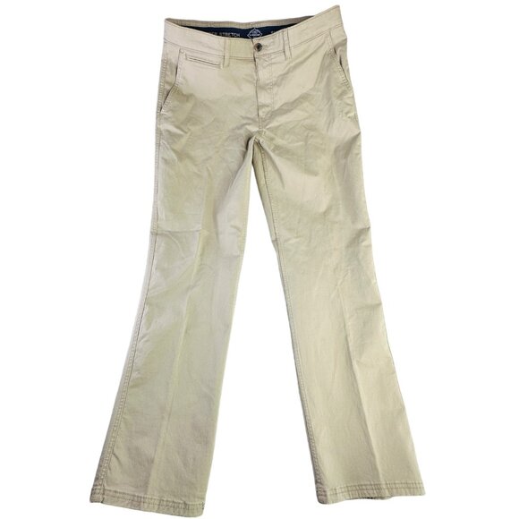 St Johns Bay Pant Mens 36x34 Stretch Performance Chino Khaki Straight Easy Care - Picture 1 of 10